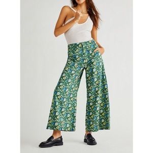 free people floral wide leg pants
